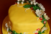 Tort galben cu lacramioare/Yellow cake with lily of the valley